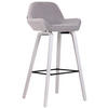 BARHOCKER Stoff grau - Weiß/Grau, Holz/Textil (52/103/51cm) - CLP