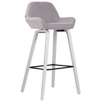 BARHOCKER Stoff grau - Weiß/Grau, Holz/Textil (52/103/51cm) - CLP