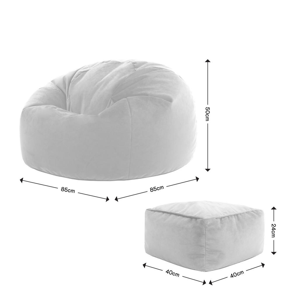 Thumbnail - icon Sitzsack, Grau, Kunststoff, 1-Sitzer, Rund, 85x50x85 cm, Hergestellt in Deutschland, Oeko-Tex® Standard 100, Wohnzi...