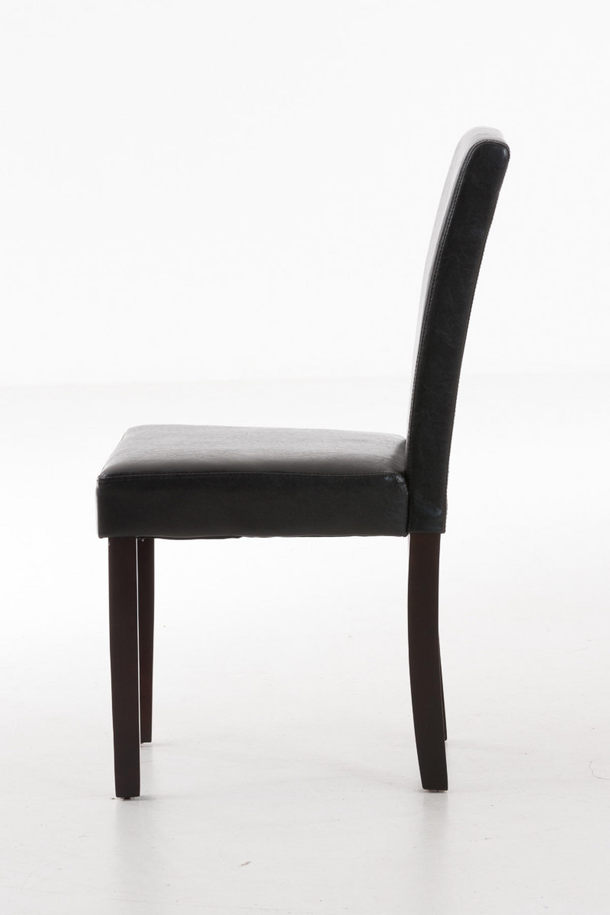 STUHL Lederlook braun - Dunkelbraun/Braun, Holz/Textil (41/91/47cm) - CLP