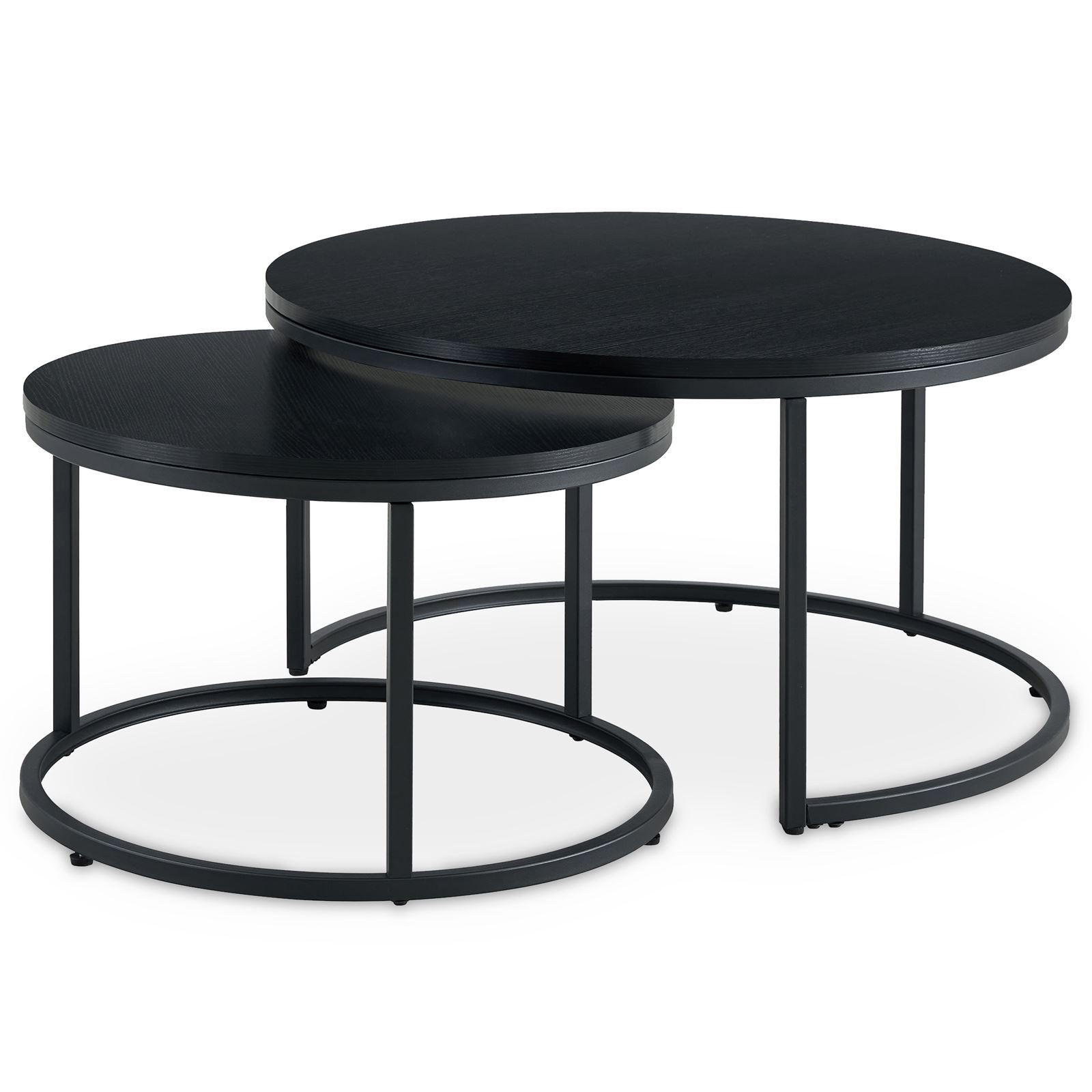 COUCHTISCHSET TOURS 2er Set schwarz/schwarz - Schwarz, Holzwerkstoff (80/80/45cm) - IDIMEX