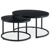 COUCHTISCHSET TOURS 2er Set schwarz/schwarz - Schwarz, Holzwerkstoff (80/80/45cm) - IDIMEX