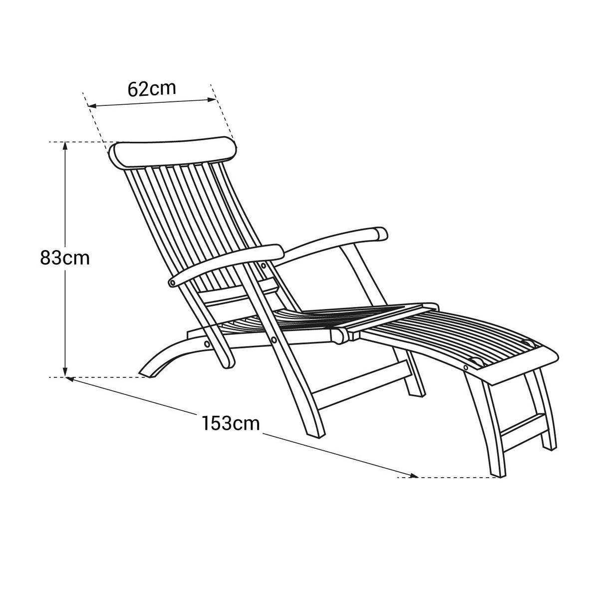 LIEGESTUHL Lombok - Braun, Holz (62/83/153cm) - Happy Garden