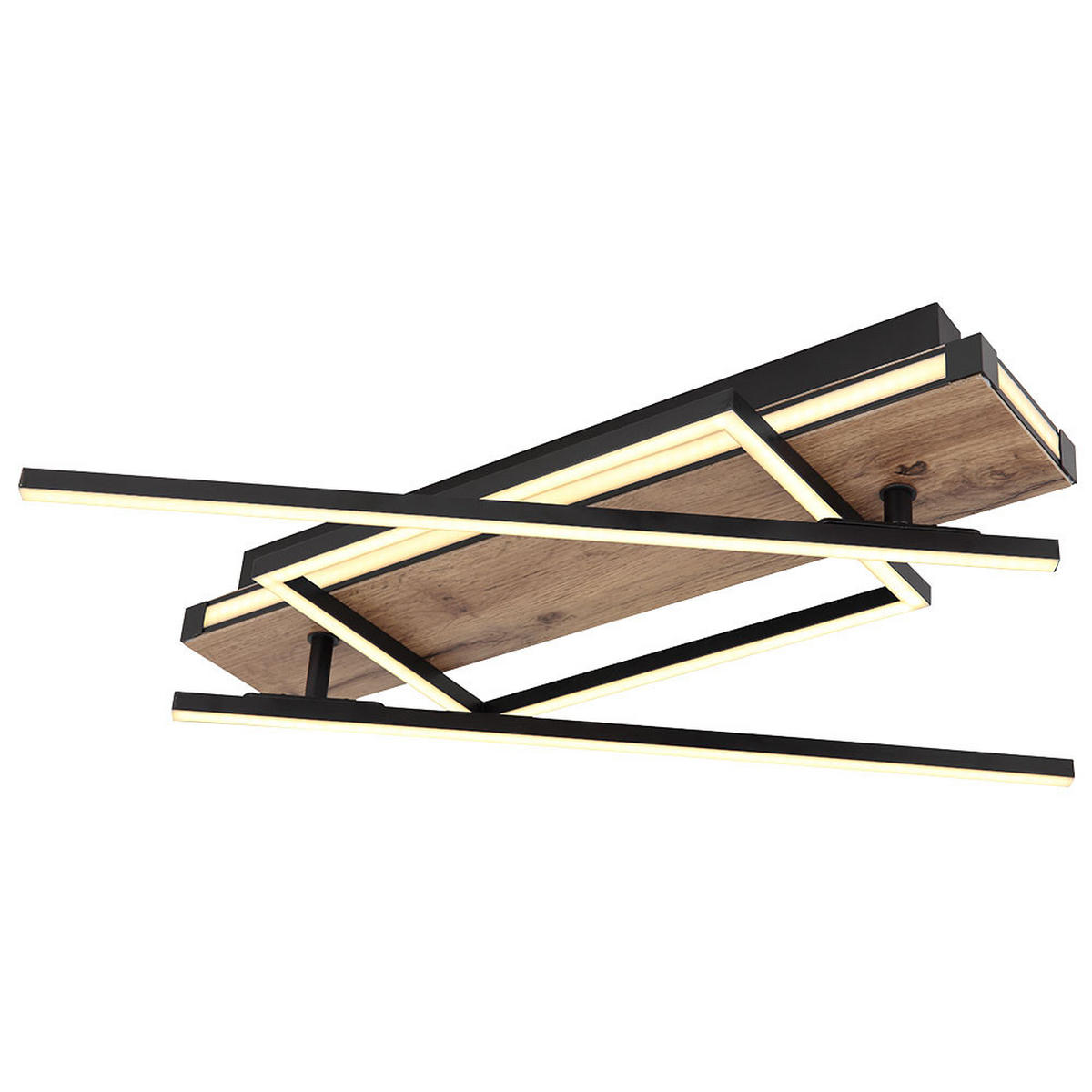 LED DECKENLEUCHTE Colli Messing Holzoptik - Messingfarben, Metall (120/20/11.5cm) - Globo Lighting