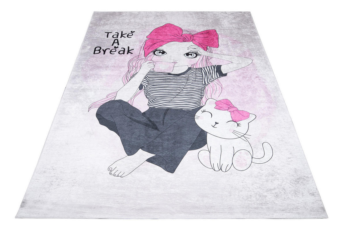 TEPPICH EMMA Grau 120/170 cm - Grau, Kunststoff (120/170cm) - Tapiso