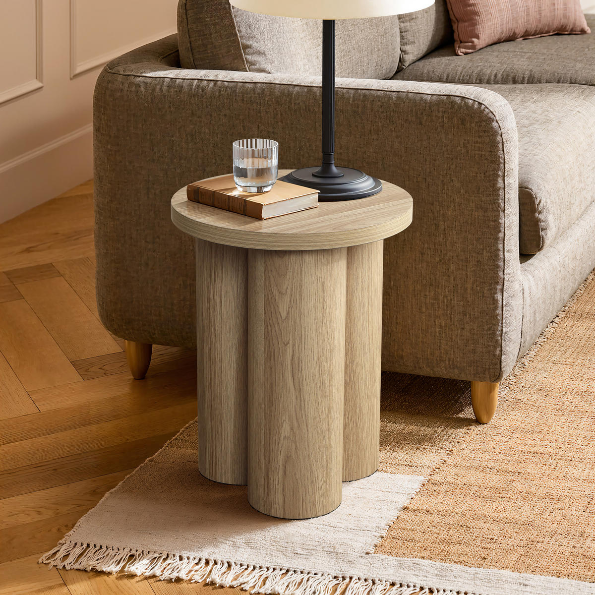 BEISTELLTISCH Rund, Holz | Ø40 x H50 cm - Braun, Holzwerkstoff (40/40/50cm) - Hometopia