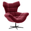 SESSEL SENSI Relaxstuhl mit 360° Drehung und Schwingfunktion – Lux-Schaumkissen, Bordeaux, 104x46x119 cm - Rot/Schwarz, Holz/Textil (104/119/84cm) - DomoHome