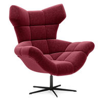 SESSEL SENSI Relaxstuhl mit 360° Drehung und Schwingfunktion – Lux-Schaumkissen, Bordeaux, 104x46x119 cm - Rot/Schwarz, Holz/Textil (104/119/84cm) - DomoHome