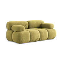 2-SITZER-SOFA Chenille Stoff Grün - Limette/Schwarz, Kunststoff/Textil (190/70/96cm) - Makamii