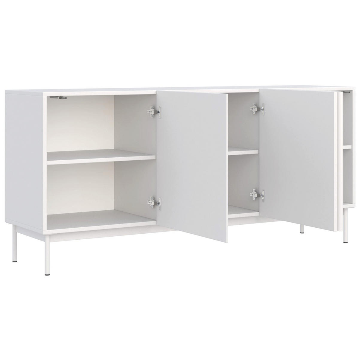 TV-STOLEK Olio vysoký 3-dveřový bílý 160 cm - bílá, kov/kompozitní dřevo (160/72/38.6cm) - Selsey