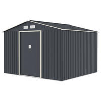 GERÄTEHAUS mit Bodenrahmen Metall S250 Grau - Grau, Metall (277/192/191cm) - HATTORO