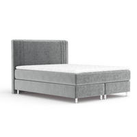 BOXSPRINGBETT Casone Grau 160/200 cm mit Latex-Topper - Silberfarben/Grau, Holz/Holzwerkstoff (160/200cm) - Maison de Reve