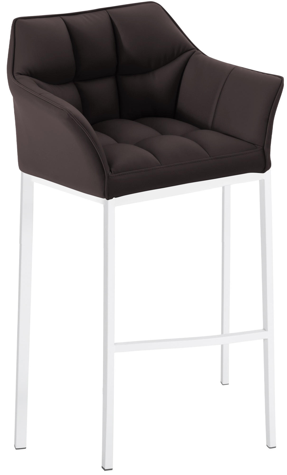BARHOCKER Lederlook Braun - Weiß/Braun, Textil/Metall (64/110/48cm) - CLP