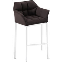 BARHOCKER Lederlook Braun - Weiß/Braun, Textil/Metall (64/110/48cm) - CLP