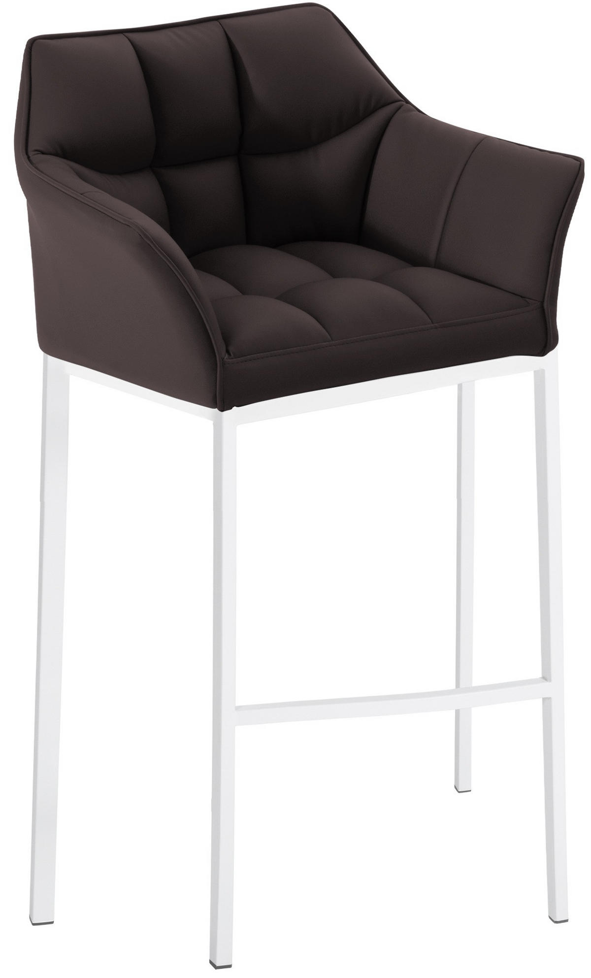 BARHOCKER Lederlook Braun - Weiß/Braun, Textil/Metall (64/110/48cm) - CLP
