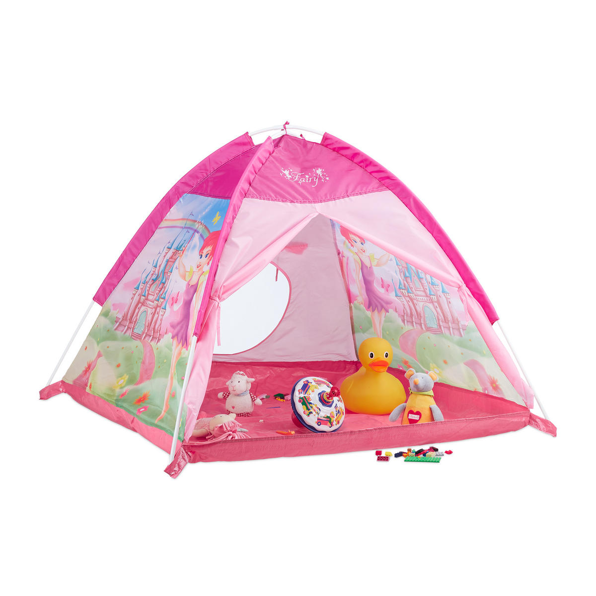 SPIELZELT Mädchen - Pink, Kunststoff/Textil (118/115cm) - Relaxdays
