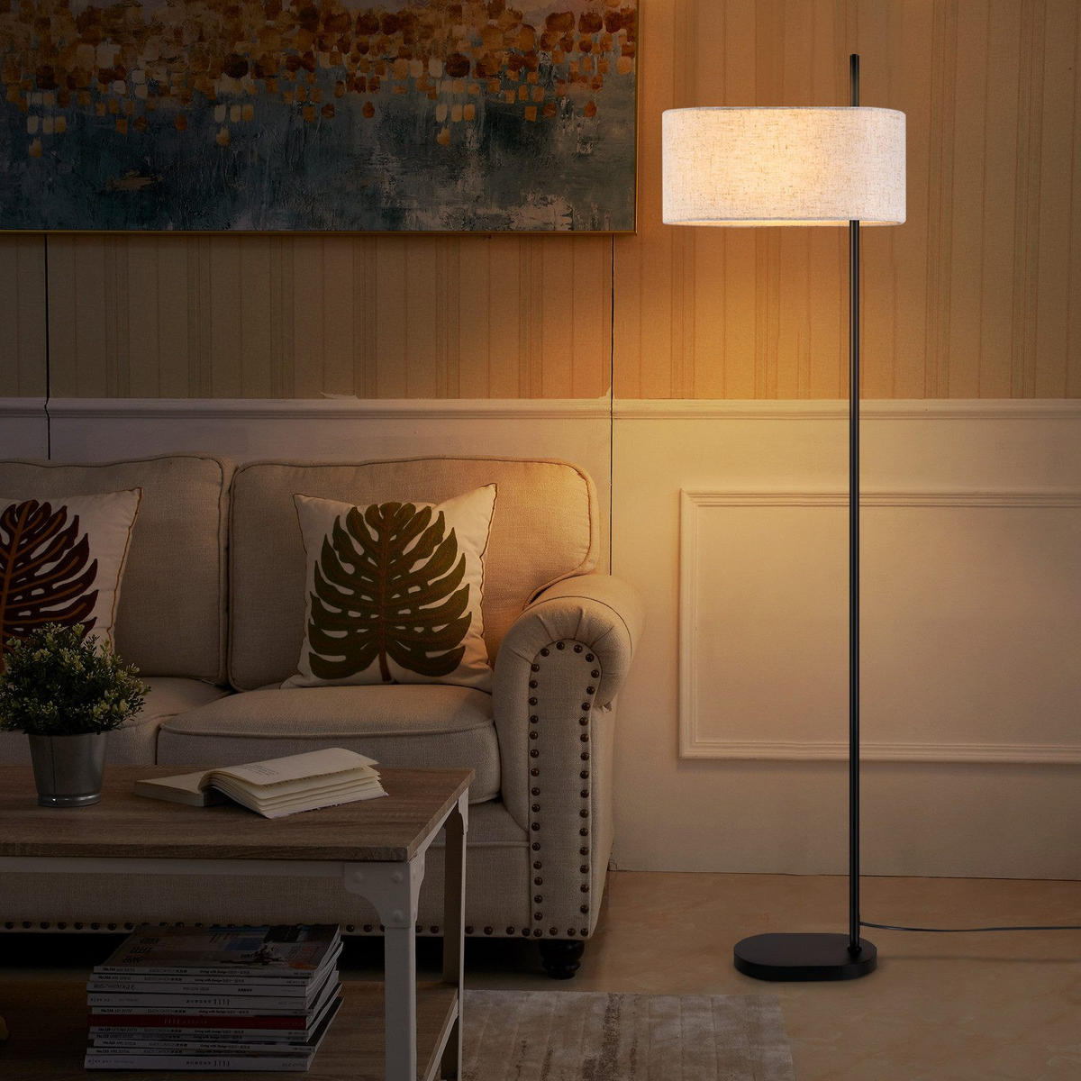 STEHLAMPE Yalowitz 40/21.2/155cm - Schwarz, Metall (40/21.2/155cm) - Nettlife