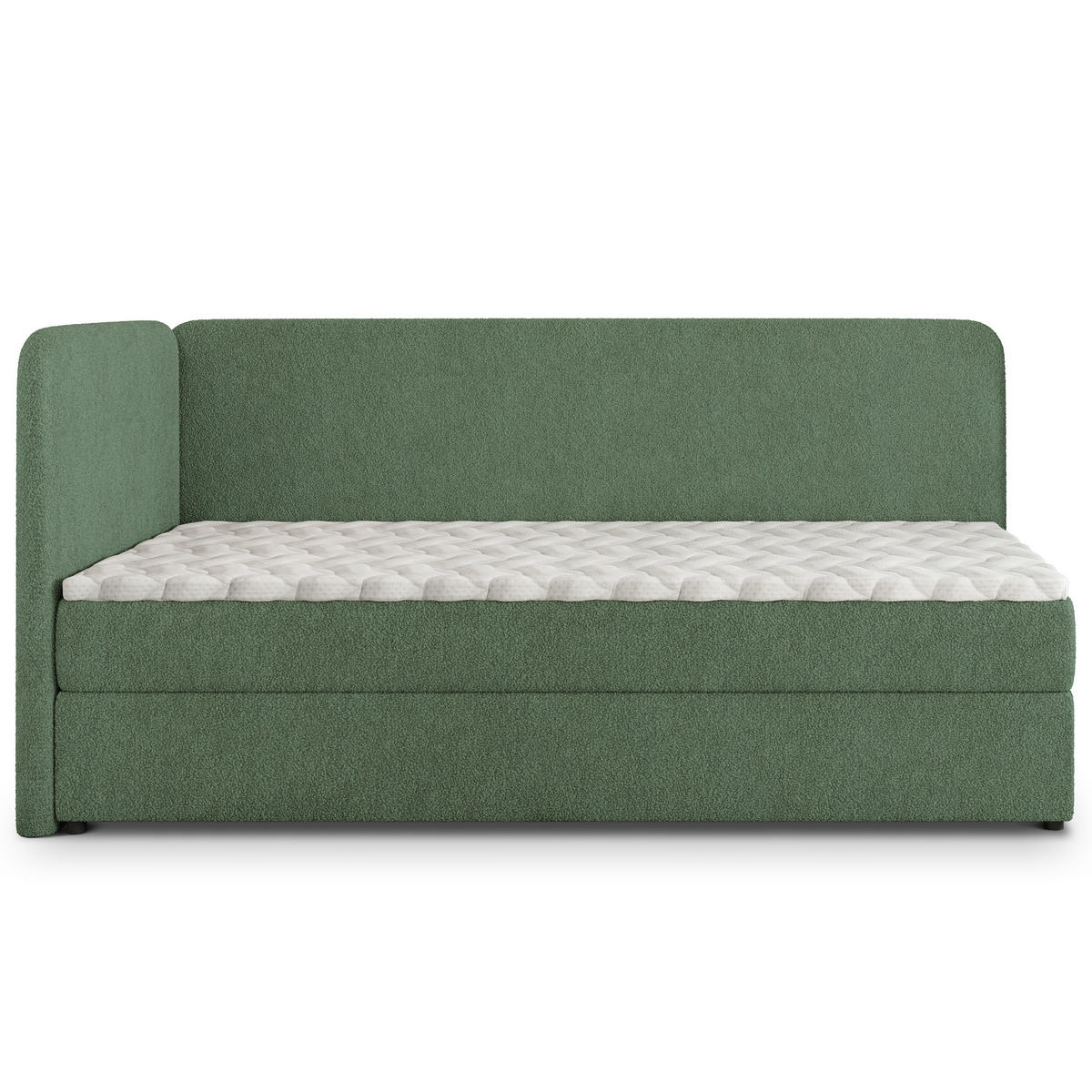 POSTEL BOXSPRING GINA 80x200 cm, s matrací a úložným prostorem, zelená barva - zelená barva, kompozitní dřevo/textil (80/200cm) - MASSENO