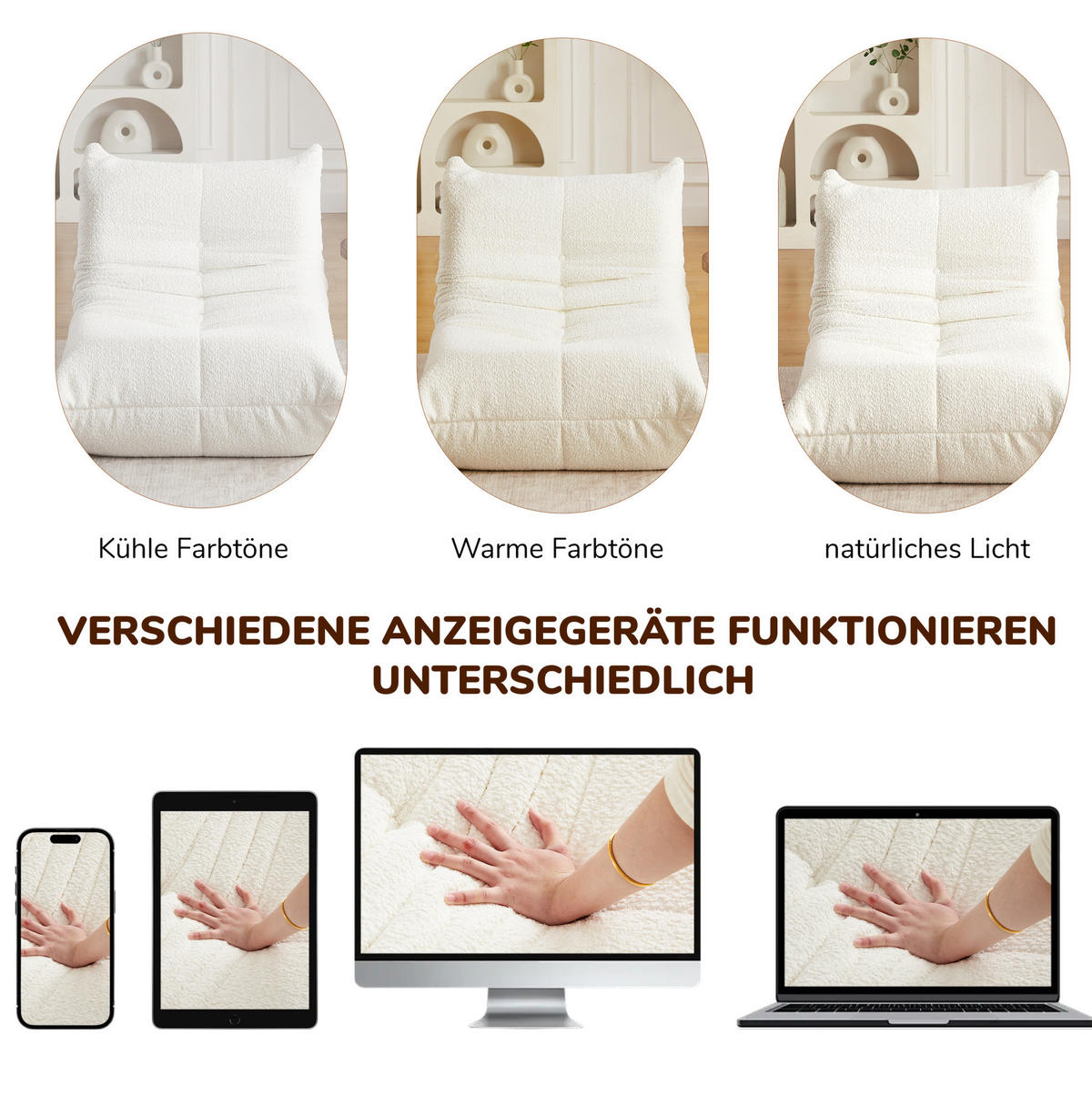 SOFA aus Chenille Beige ohne Montage - Beige, Kunststoff (99/83/127cm) - Beauniv