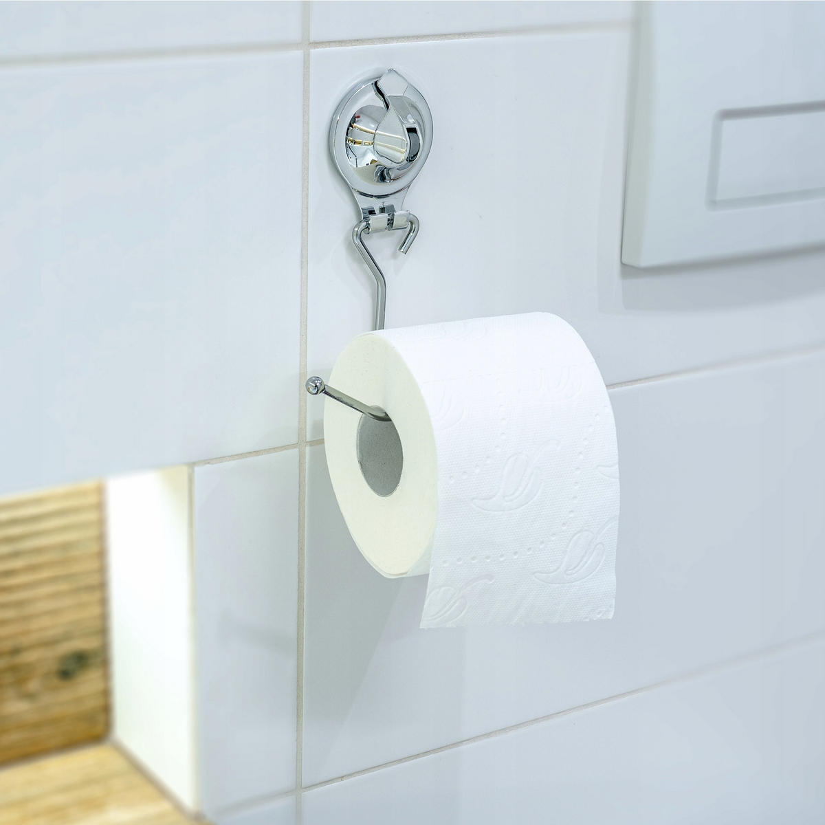 TOILETTENPAPIERHALTER 15 x 16 cm, silber - Silberfarben, Metall (17/15cm) - KADAX