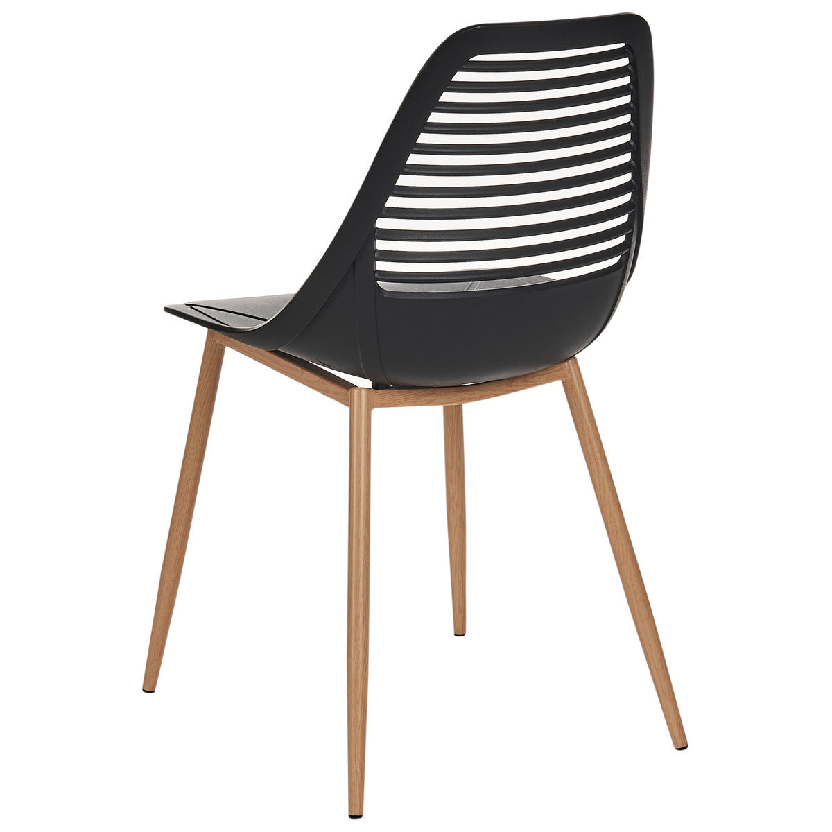 ESSZIMMERSTUHL 4er-Set Schwarz Montello - Schwarz/Braun, Kunststoff (46/84/54cm) - Beliani