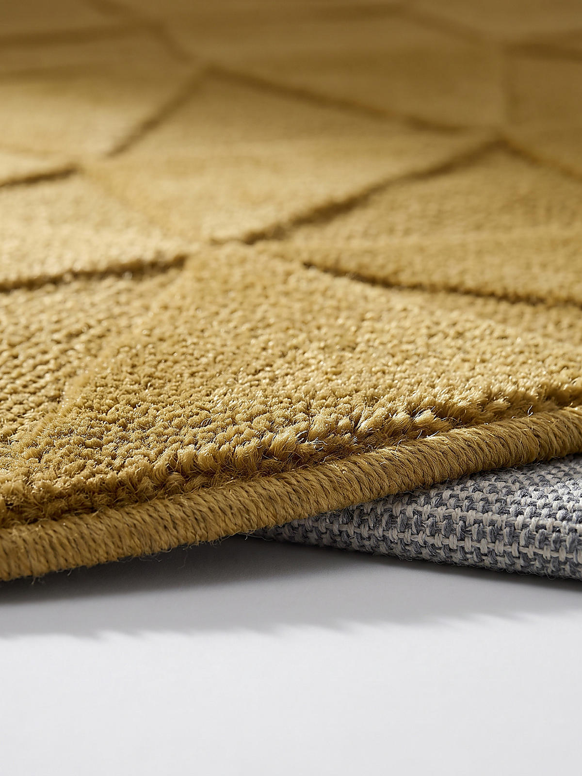 TEPPICH aus Wolle, handgetuftet, DEBEN, in Ocker, Splitterformen, Ø 160 cm - Gelb, Textil (160/160cm) - KADIMA DESIGN