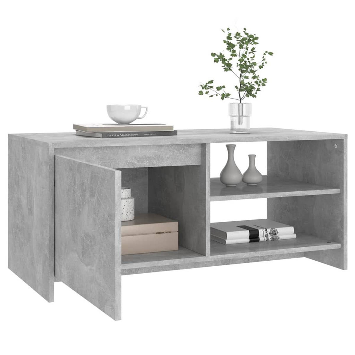 COUCHTISCH Betongrau 102x50x45 cm Holzwerkstoff - Grau, Holzwerkstoff (102/50/45cm) - furnicato