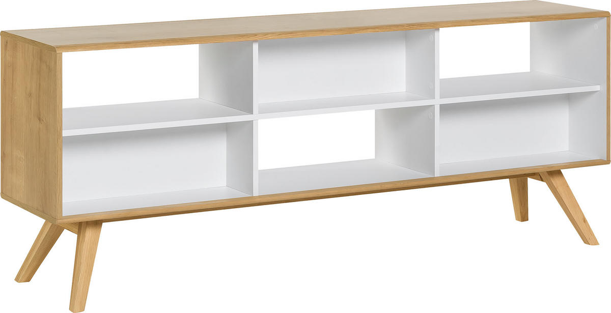 LOWBOARD MIT BEIDSEITIGEN ABLAGEN NATURE - Weiß, Holzwerkstoff (180/72/40cm) - Vox Möbel