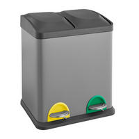 MÜLLEIMER TC2X15 30L 2x15 - Grau, Metall (41/44/30cm) - SVITA