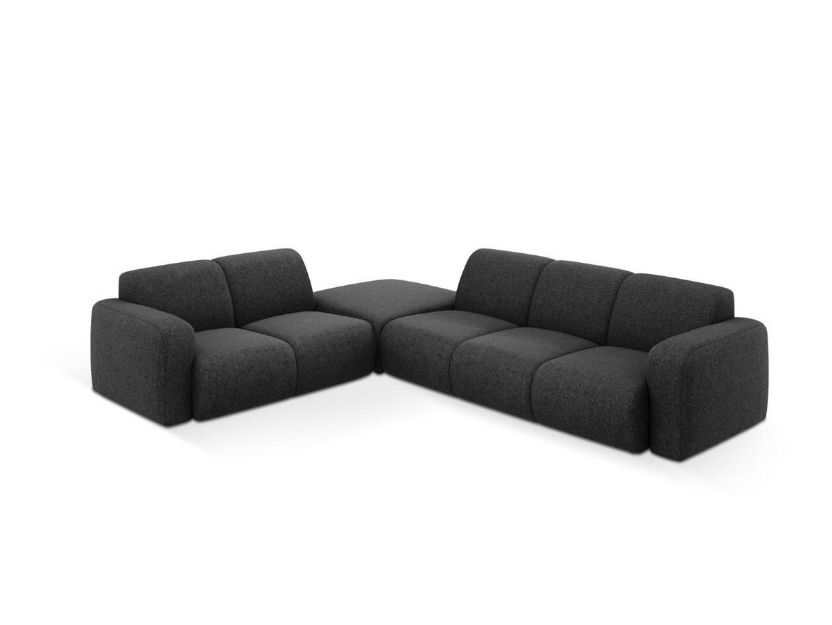 ECKSOFA links Molino aus Chenille-Stoff schwarz 6 Sitzplätze - Schwarz, Textil (250/315cm) - Micadoni