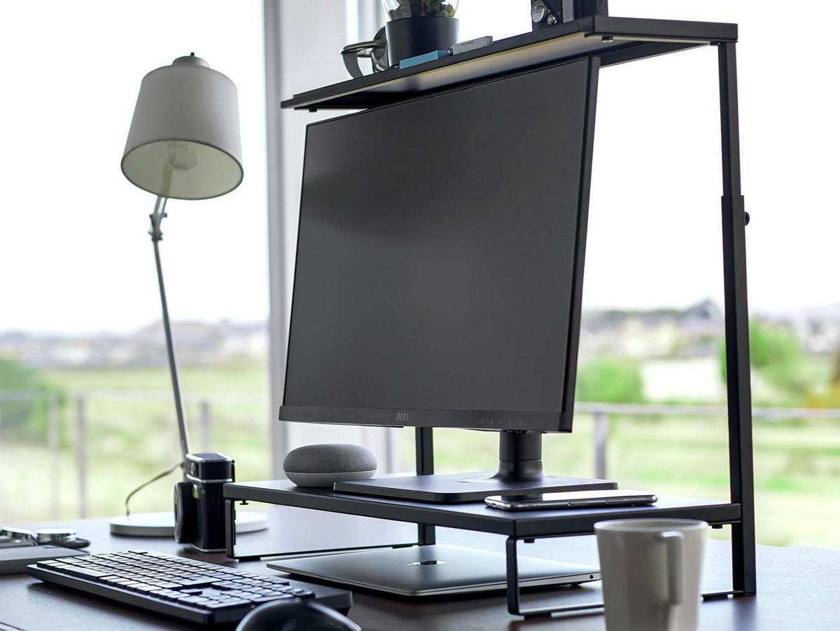 MONITORSTÄNDER Tower schwarz 59/65/28 cm - Schwarz, Metall (28/59/38cm) - Yamazaki