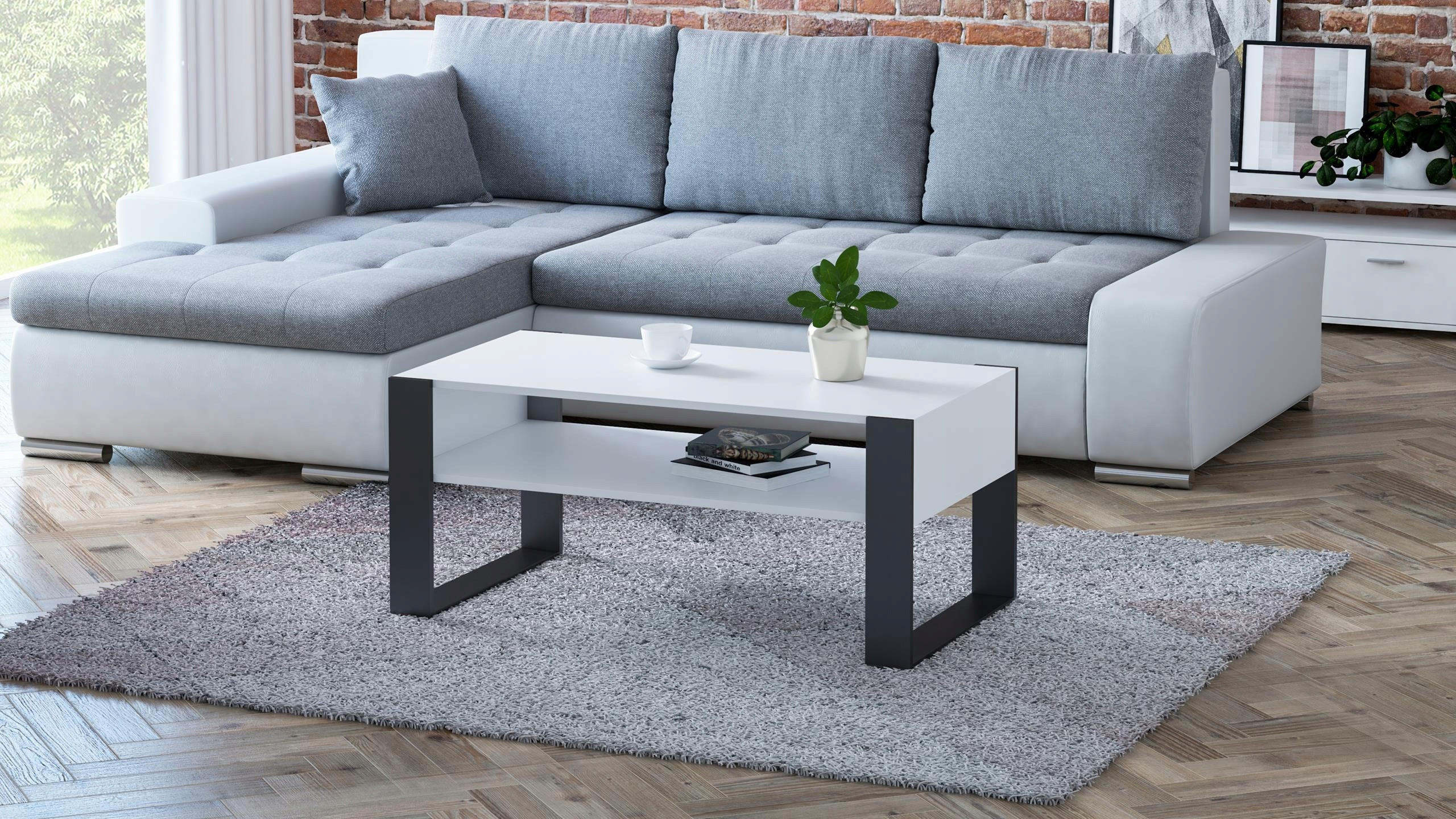 COUCHTISCH KAJA Weiß 100/53,6/50 cm - Multicolor, Holzwerkstoff (53.6/100/50cm) - Matkam Möbel