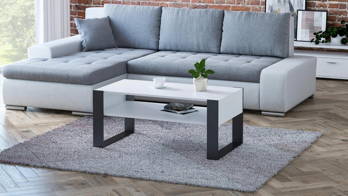 COUCHTISCH KAJA Weiß 100/53,6/50 cm - Multicolor, Holzwerkstoff (53.6/100/50cm) - Matkam Möbel