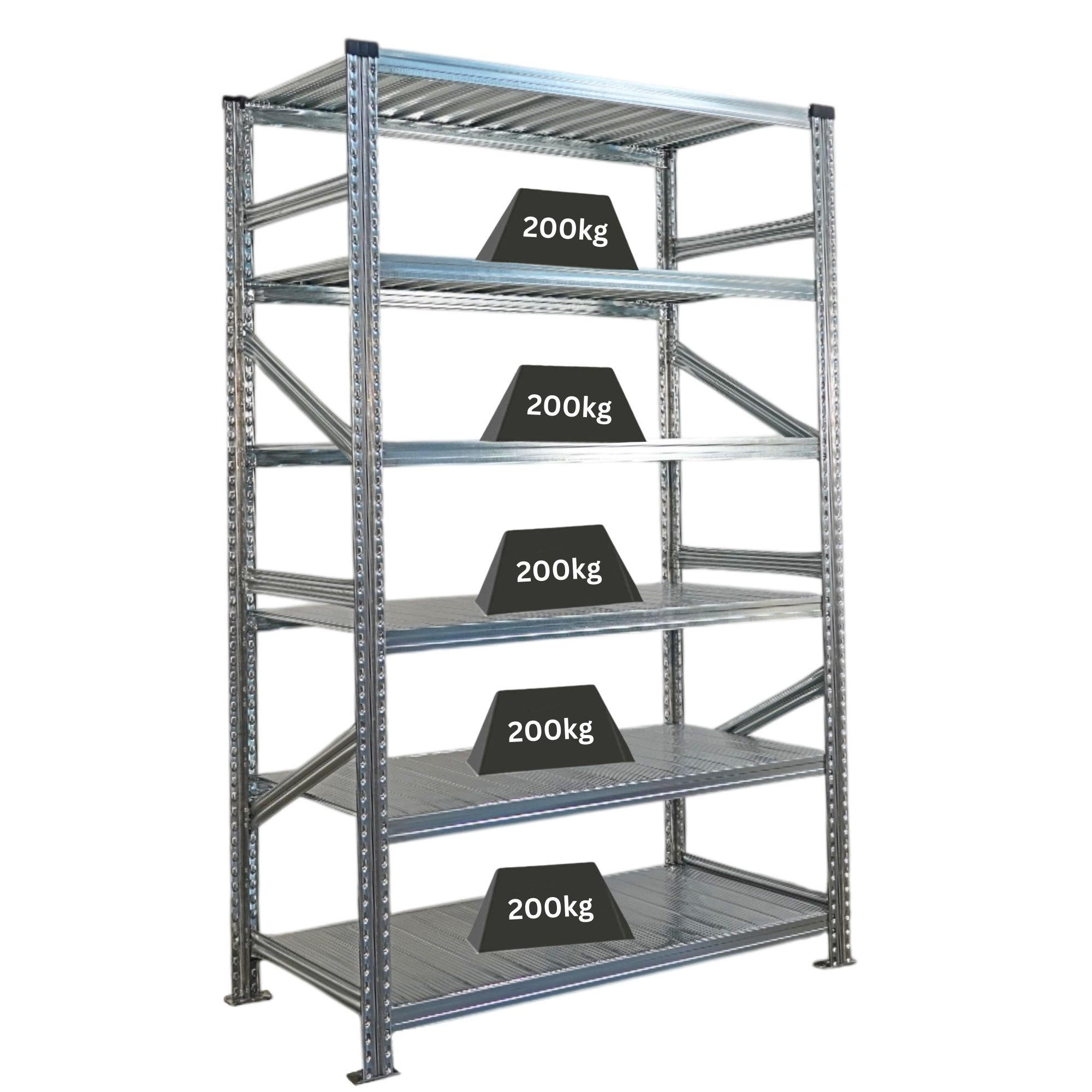 Proregal Fachbodenregal Silber 120x210x60 cm
