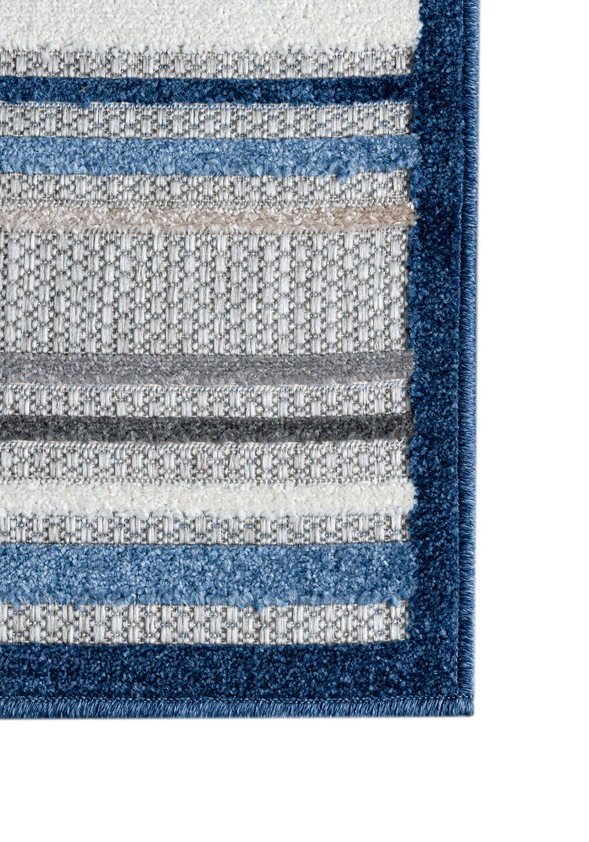 TEPPICH In-Outdoor Blau Abstract, Streifen - Kurzflor Rechteckig Grau - 140 x 200 cm - Blau/Grau, Textil (140/200cm) - Mazovia