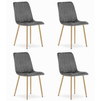 ESSZIMMERSTUHL 4-er Set JEWA dunkelgrauer Sitz, Beine in Holzfarbe - Dunkelgrau/Eichefarben, Textil (43/90/51cm) - Valora