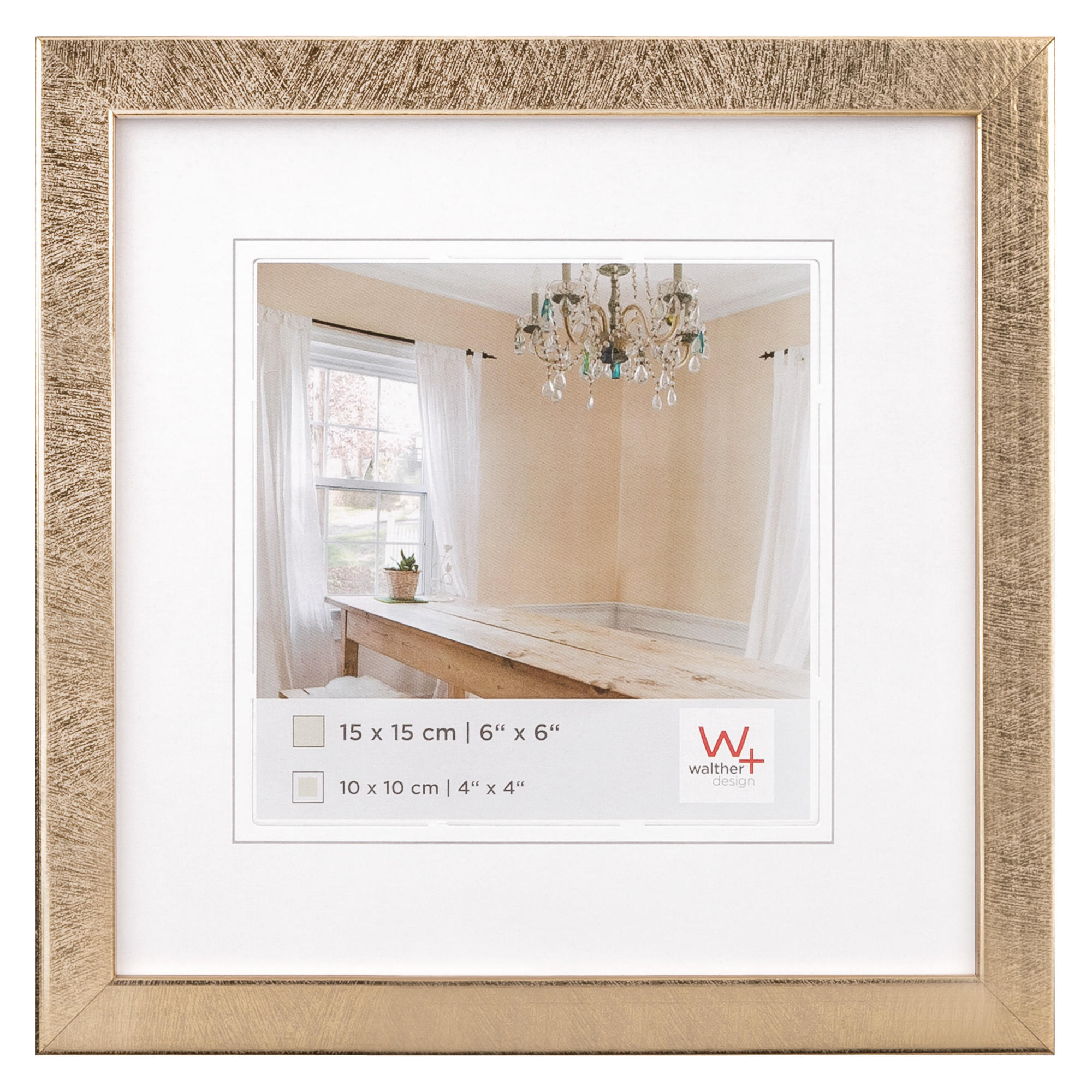 BILDERRAHMEN Peppers Holzrahmen 15x15 cm, Gold - Goldfarben, Holzwerkstoff (17/17/1.5cm) - walther design