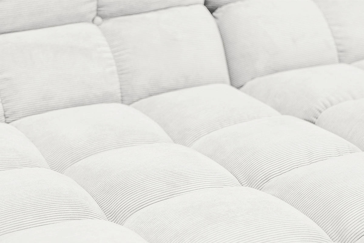 BIG SOFA VIVIEN Weiß Cord - Schwarz/Weiß, Kunststoff/Textil (296/85/178cm) - KAWOLA