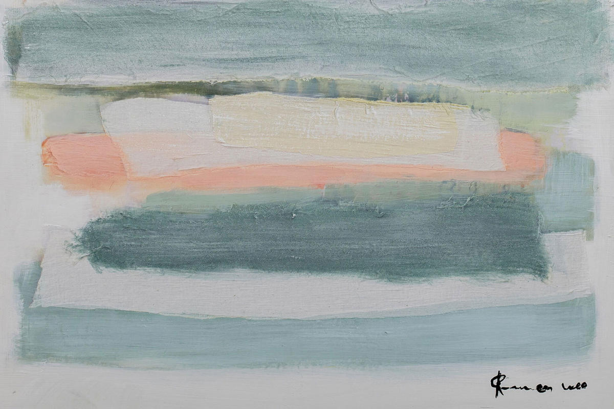 ACRYLBILD HANDGEMALT 75/100 cm - Beige/Weiß, Holz/Textil (1.4/100cm) - KUNSTLOFT