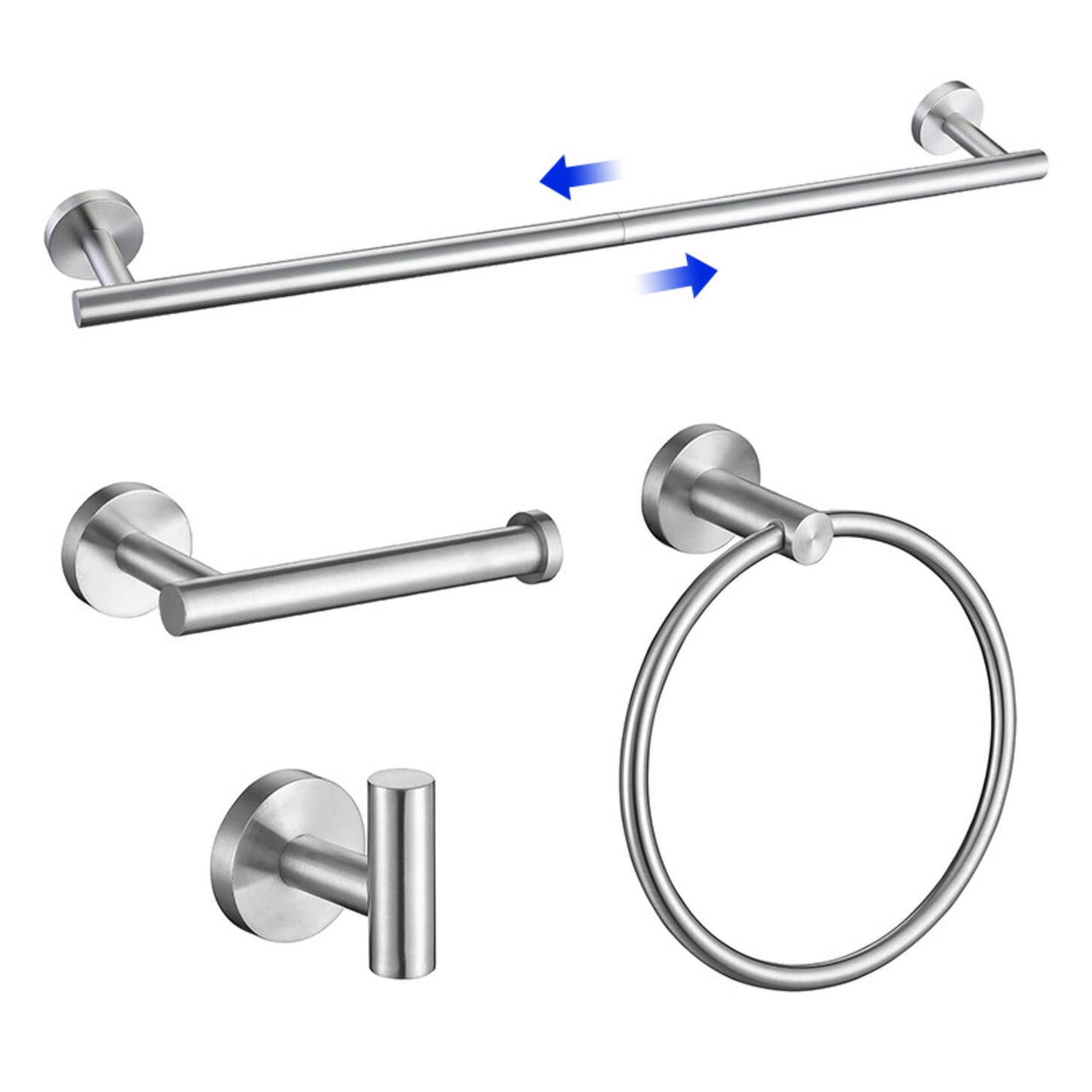 BADEZIMMER-REGAL-SET, silber, 34/17/6 cm - Silberfarben, Metall (17/6/34cm)