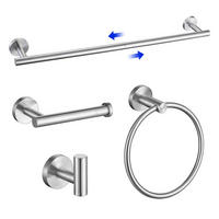 BADEZIMMER-REGAL-SET, silber, 34/17/6 cm - Silberfarben, Metall (17/6/34cm)