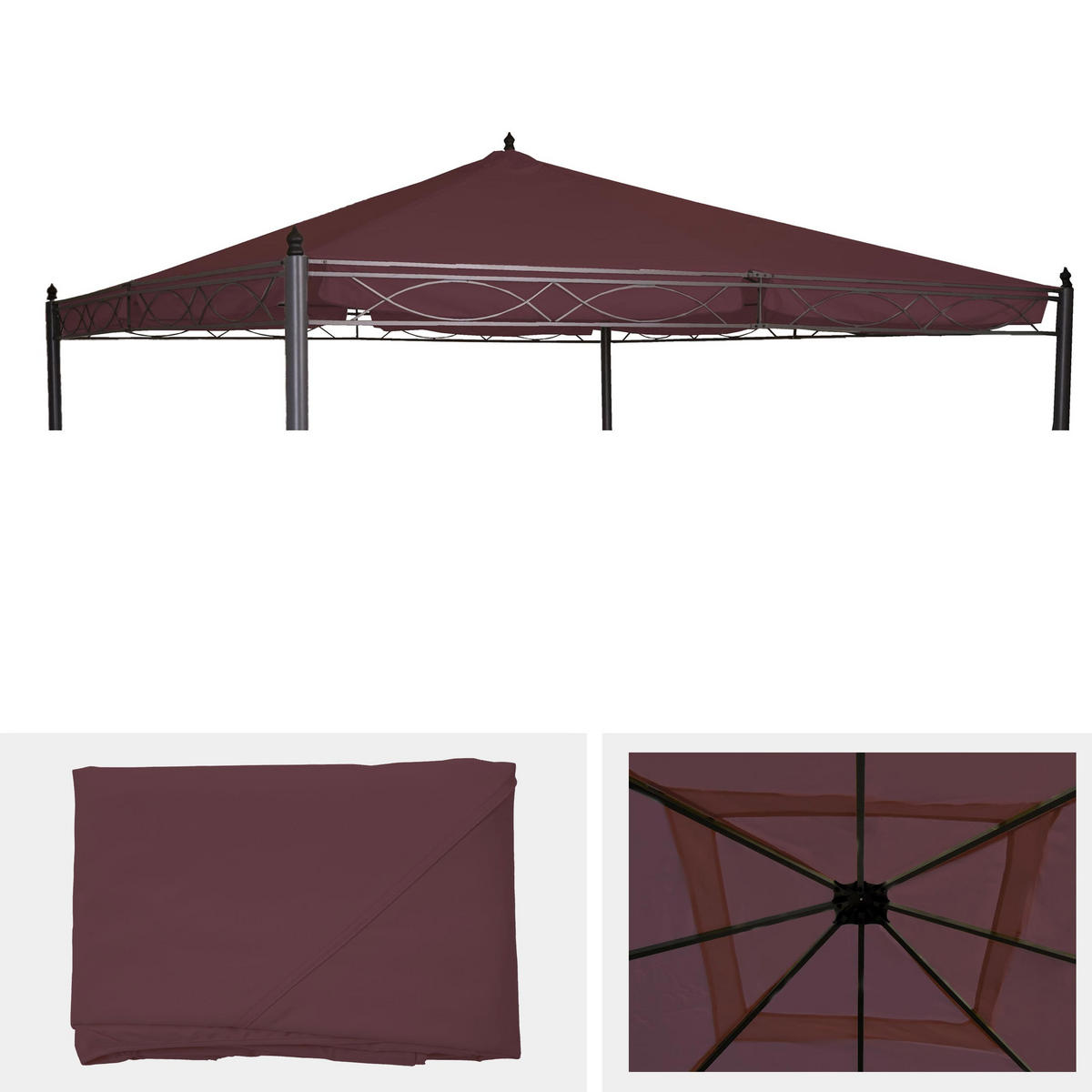 ERSATZBEZUG DACH FÜR PERGOLA CALPE Rot, Braun - Rot/Braun, Textil (380/1/380cm) - MCW