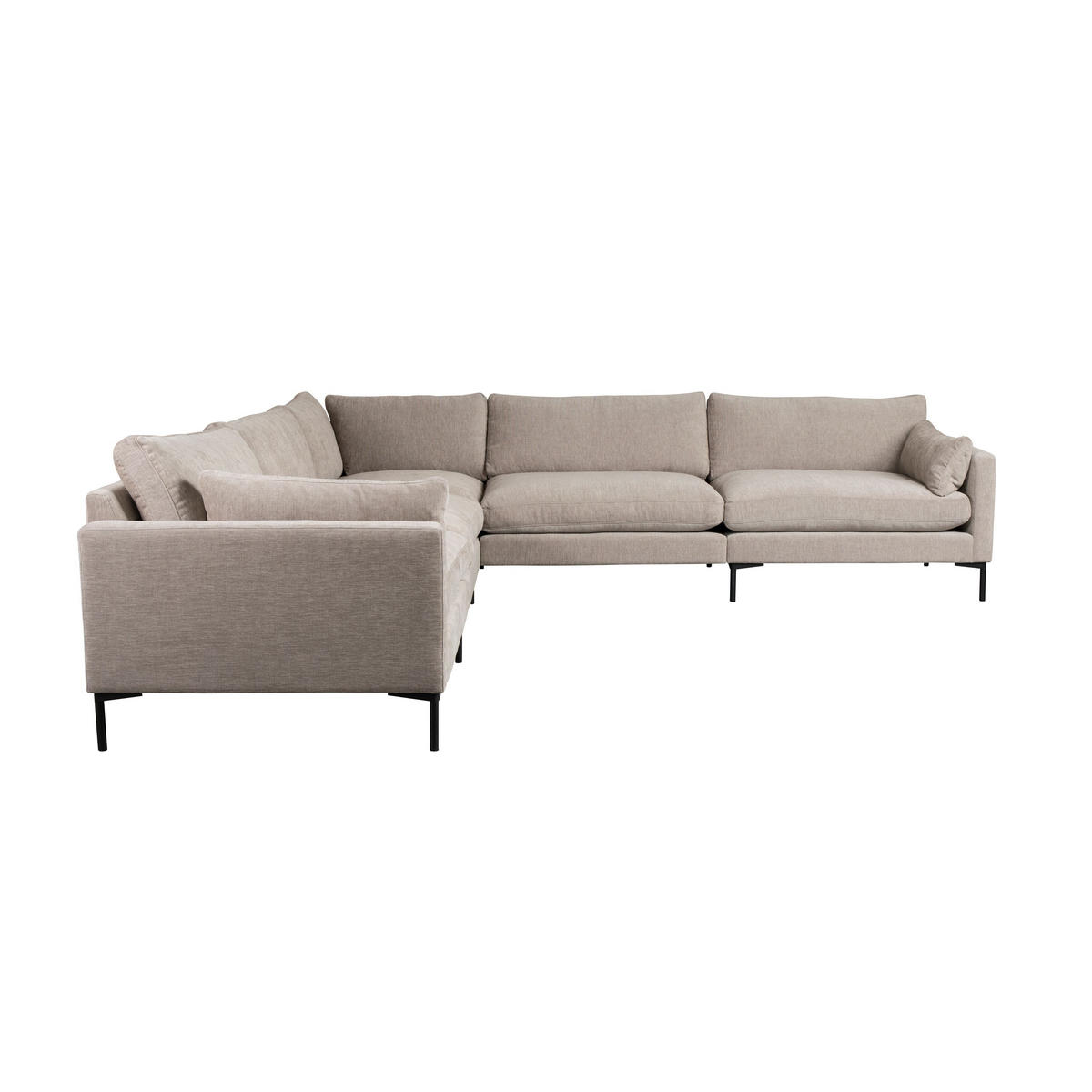 ECKSOFA 7-SITZER Summer Latte/ Beige - Creme/Braun, Textil (318/31.8cm) - Zuiver