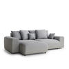 ECKSOFA MIT SCHLAFFUNKTION Solo Hellgrau Webstoff - Hellgrau/Schwarz, Holz/Holzwerkstoff (255/168cm) - Maison de Reve