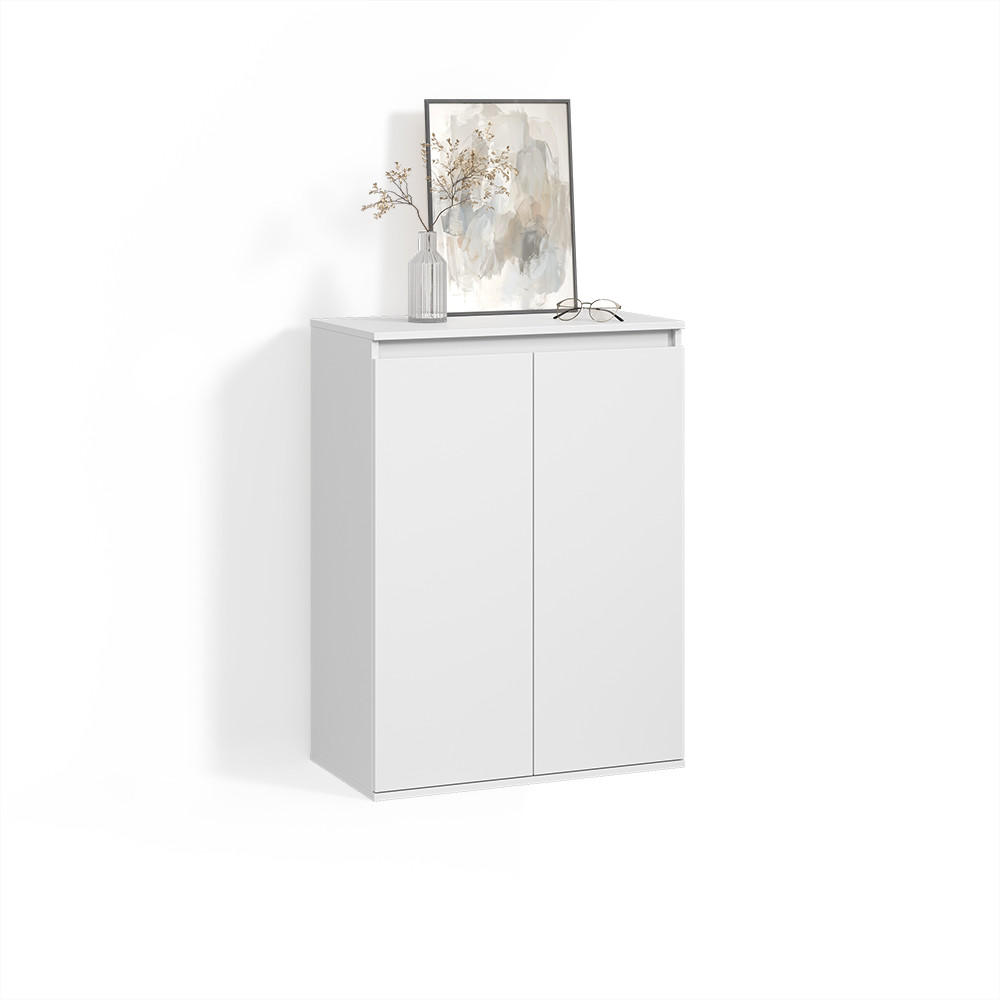 KOMMODE Garda Weiß mit 2 Türen - Weiß, Holzwerkstoff (74/99.6/40cm) - Livinity®