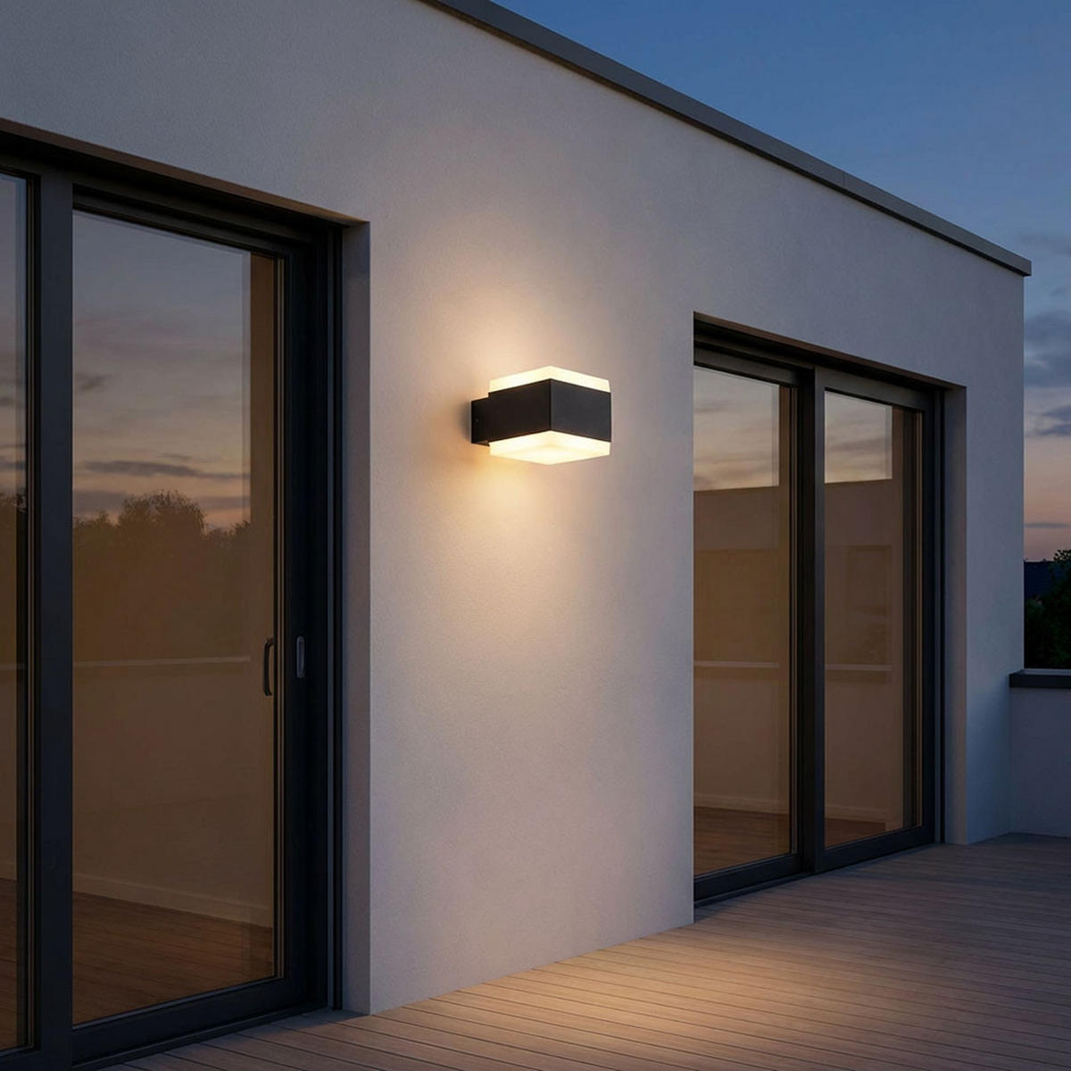WANDLEUCHTE SLICE LED Aluminium Anthrazit, Up & Down - Anthrazit, Metall (11/9/14cm) - Globo Lighting