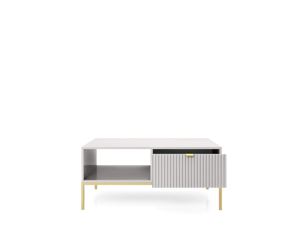 COUCHTISCH NOVA - L104, goldenen Akzenten, 104x68x46 cm Grau - Goldfarben/Graphitfarben, Holzwerkstoff/Kunststoff (68/104/46cm) - DomoHome