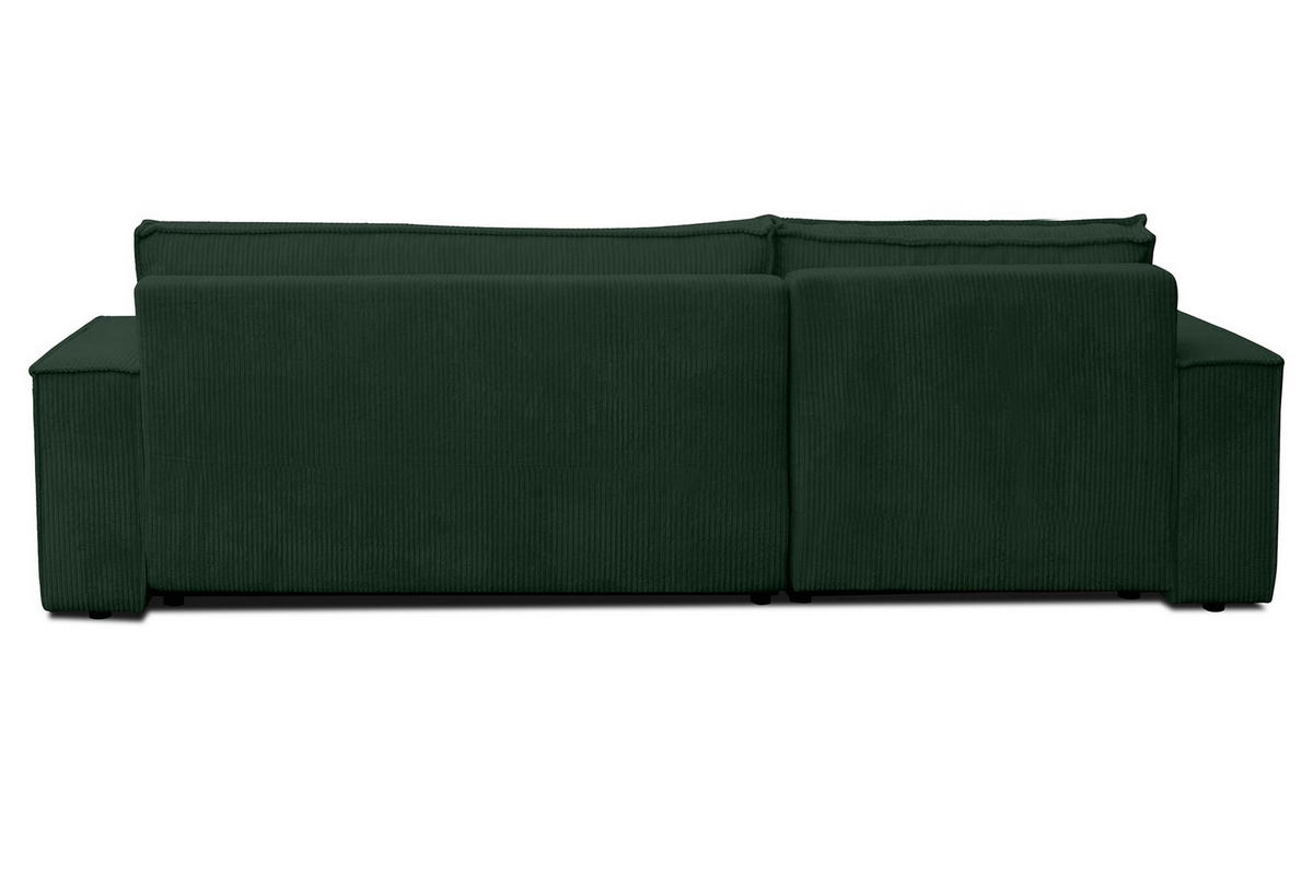 ECKSOFA HUGO XL Schlaffunktion und Bettkasten Cord-Stoff (Grün) - Grün, Textil (274/142cm) - VENASI MÖBEL