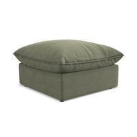 POUF Bouclé Stoff Grün - Schwarz/Olivgrün, Holzwerkstoff/Kunststoff (75/45/75cm) - Makamii