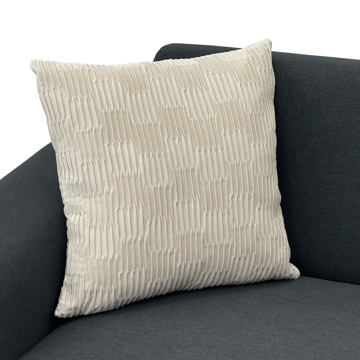 2-SITZER-SOFA aus Holz 172x73,5x81,5 cm mit Metallfüßen, dunkelgrau - Dunkelgrau, Textil (73.5/81.5/172cm)
